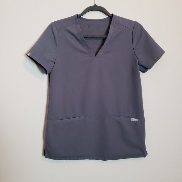 Figs Limited Edition Charcoal Grey Casma Three-Pocket Scrub Top XS - Picture 3 of 10
